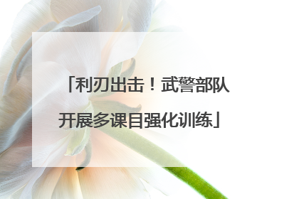 利刃出击！武警部队开展多课目强化训练