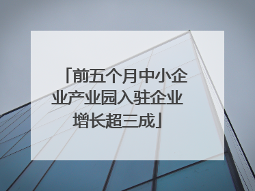 前五个月中小企业产业园入驻企业增长超三成