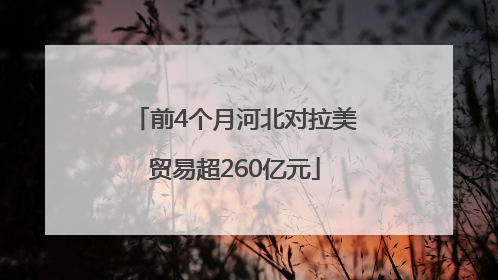 前4个月河北对拉美贸易超260亿元