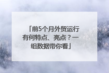 前5个月外贸运行有何特点、亮点？一组数据带你看