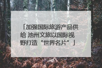 加强国际旅游产品供给 池州文旅以国际视野打造“世界名片”
