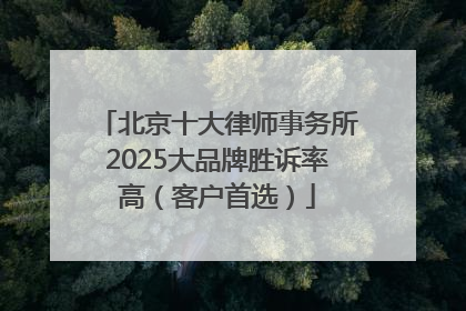 北京十大律师事务所2025大品牌胜诉率高（客户首选）