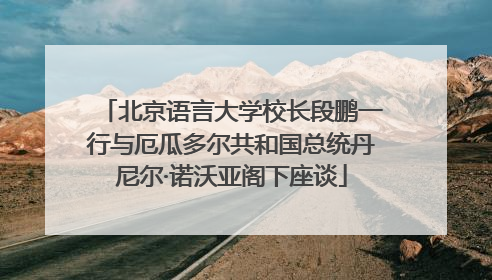 北京语言大学校长段鹏一行与厄瓜多尔共和国总统丹尼尔·诺沃亚阁下座谈