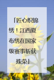 匠心织锦绣！江西夏布绣在国家级赛事斩获殊荣