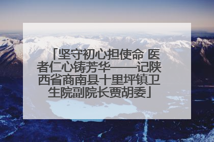 坚守初心担使命 医者仁心铸芳华——记陕西省商南县十里坪镇卫生院副院长贾胡委