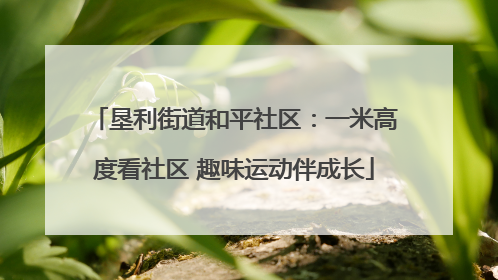 垦利街道和平社区：一米高度看社区 趣味运动伴成长