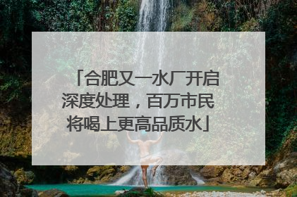 合肥又一水厂开启深度处理，百万市民将喝上更高品质水