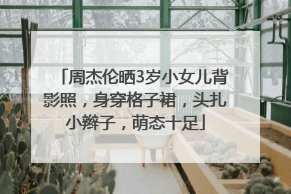 周杰伦晒3岁小女儿背影照，身穿格子裙，头扎小辫子，萌态十足
