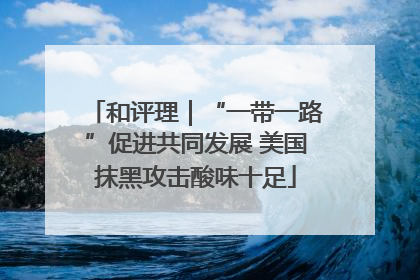 和评理｜“一带一路”促进共同发展 美国抹黑攻击酸味十足