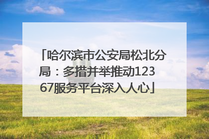 哈尔滨市公安局松北分局：多措并举推动12367服务平台深入人心