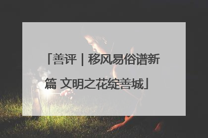 善评｜移风易俗谱新篇 文明之花绽善城