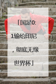 国足0:1输给印尼，彻底无缘世界杯