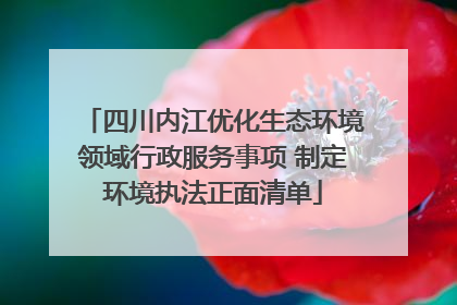 四川内江优化生态环境领域行政服务事项 制定环境执法正面清单