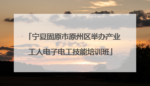 宁夏固原市原州区举办产业工人电子电工技能培训班