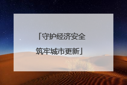 守护经济安全 筑牢城市更新