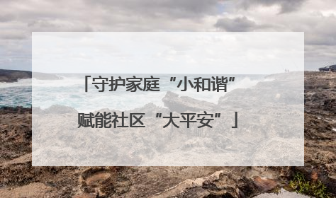 守护家庭“小和谐” 赋能社区“大平安”