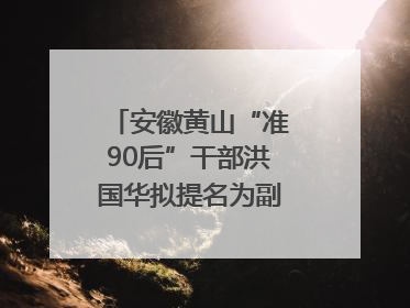 安徽黄山“准90后”干部洪国华拟提名为副区县长人选
