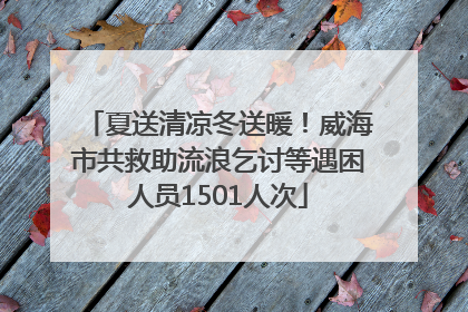夏送清凉冬送暖！威海市共救助流浪乞讨等遇困人员1501人次