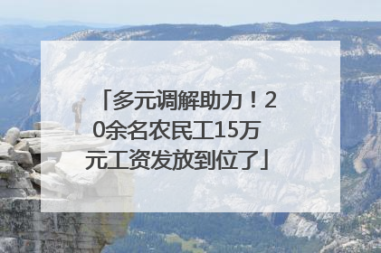 多元调解助力！20余名农民工15万元工资发放到位了