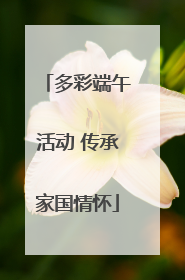 多彩端午活动 传承家国情怀
