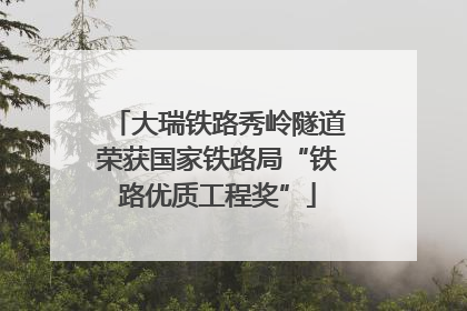 大瑞铁路秀岭隧道荣获国家铁路局“铁路优质工程奖”