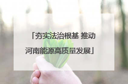 夯实法治根基 推动河南能源高质量发展