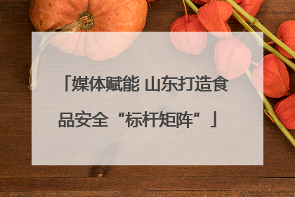 媒体赋能 山东打造食品安全“标杆矩阵”