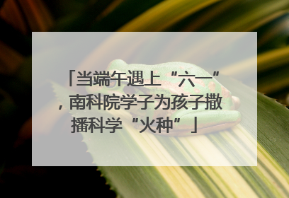 当端午遇上“六一”，南科院学子为孩子撒播科学“火种”