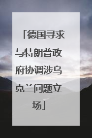 德国寻求与特朗普政府协调涉乌克兰问题立场