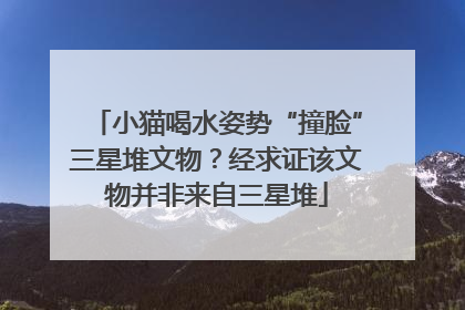 小猫喝水姿势“撞脸”三星堆文物？经求证该文物并非来自三星堆