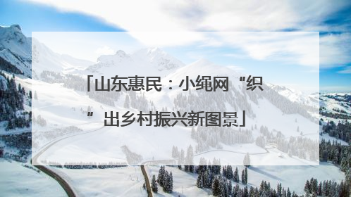 山东惠民：小绳网“织”出乡村振兴新图景