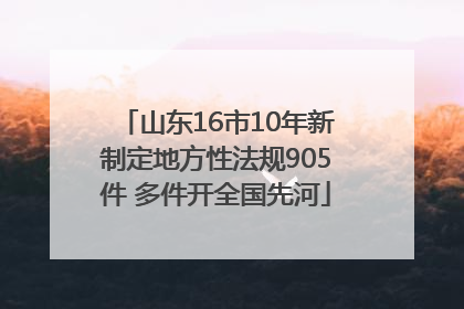 山东16市10年新制定地方性法规905件 多件开全国先河