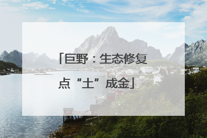 巨野：生态修复点“土”成金
