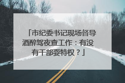市纪委书记现场督导酒醉驾夜查工作：有没有干部耍特权？