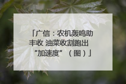 广信：农机轰鸣助丰收 油菜收割跑出“加速度”（图）