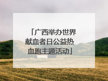广西举办世界献血者日公益热血跑主题活动