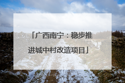 广西南宁：稳步推进城中村改造项目