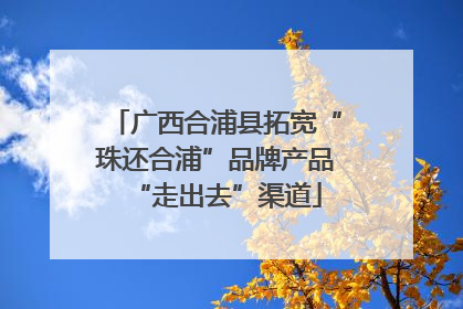 广西合浦县拓宽“珠还合浦”品牌产品“走出去”渠道