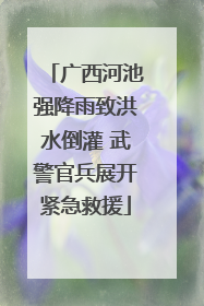 广西河池强降雨致洪水倒灌 武警官兵展开紧急救援