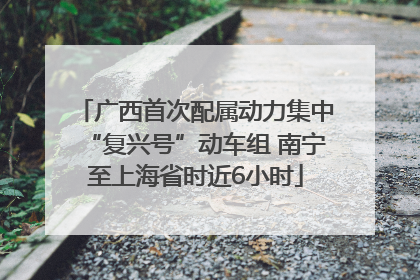 广西首次配属动力集中“复兴号”动车组 南宁至上海省时近6小时