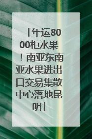 年运8000柜水果！南亚东南亚水果进出口交易集散中心落地昆明