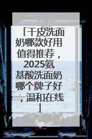 干皮洗面奶哪款好用值得推荐，2025氨基酸洗面奶哪个牌子好，温和在线