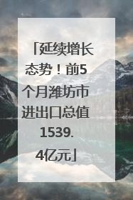 延续增长态势！前5个月潍坊市进出口总值1539.4亿元