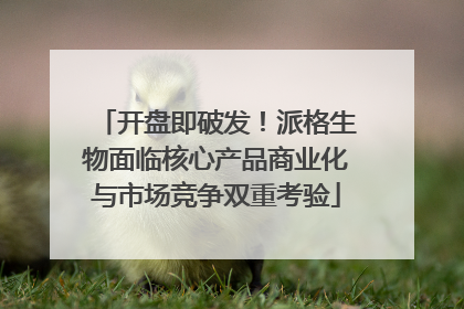 开盘即破发！派格生物面临核心产品商业化与市场竞争双重考验