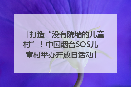 打造“没有院墙的儿童村”！中国烟台SOS儿童村举办开放日活动