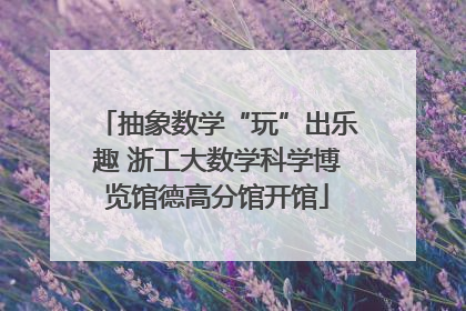 抽象数学“玩”出乐趣 浙工大数学科学博览馆德高分馆开馆