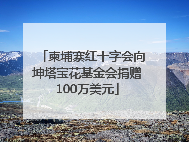柬埔寨红十字会向坤塔宝花基金会捐赠100万美元