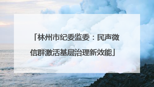 林州市纪委监委：民声微信群激活基层治理新效能