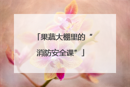 果蔬大棚里的“消防安全课”
