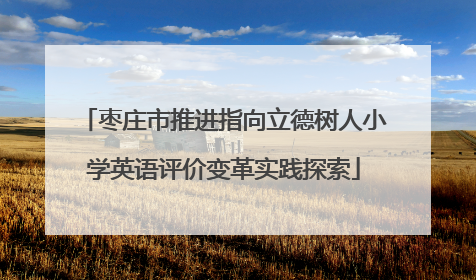 枣庄市推进指向立德树人小学英语评价变革实践探索